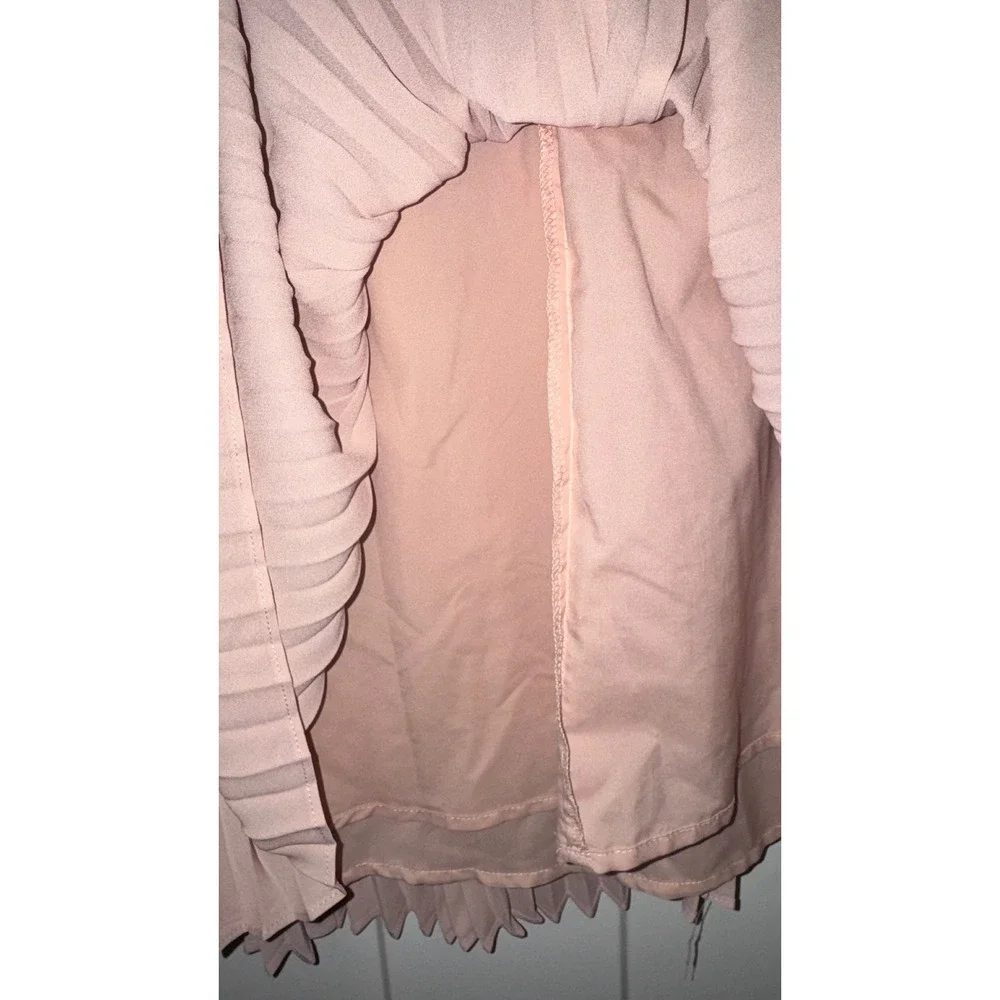 Banana Republic Pleated Mini Skirt Blush Pink Elastic Waist Lined Size 6